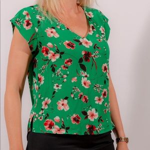 Green with Flowers Blouse